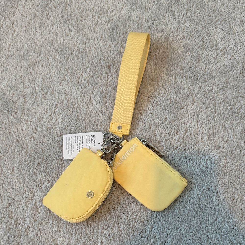 Lululemon Athletica Yellow Dual Pouch Wristlet